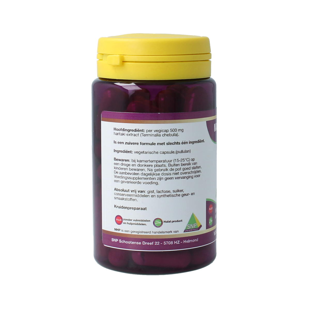 SNP Haritaki puur 60.00 Vegetarische capsules