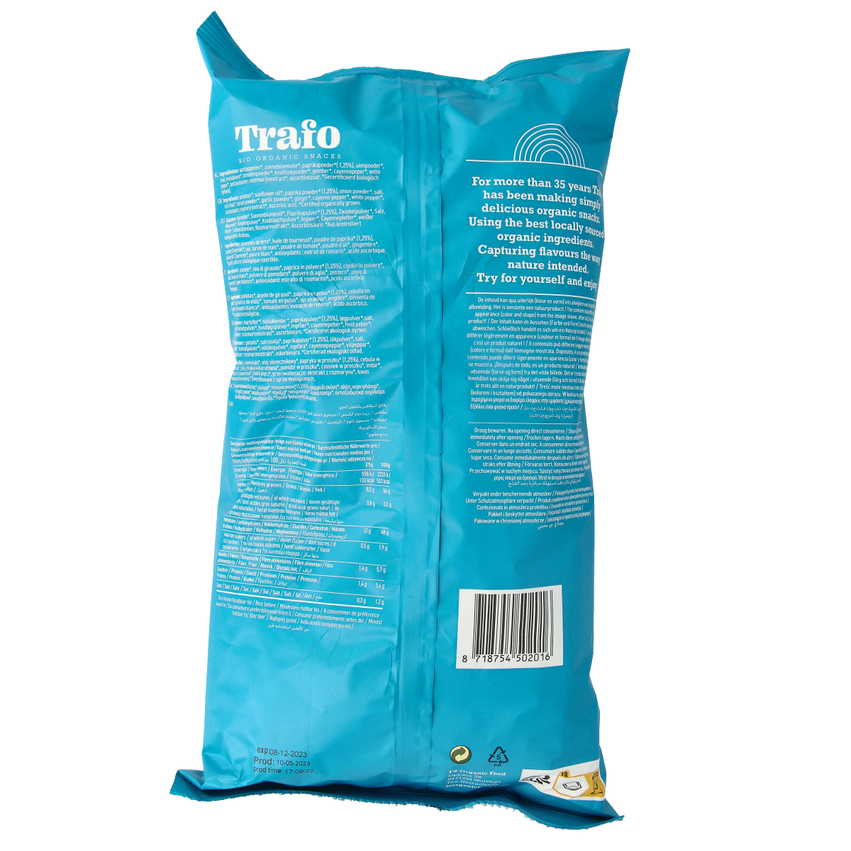 Trafo Ribbelchips paprika bio 125.00 Gram