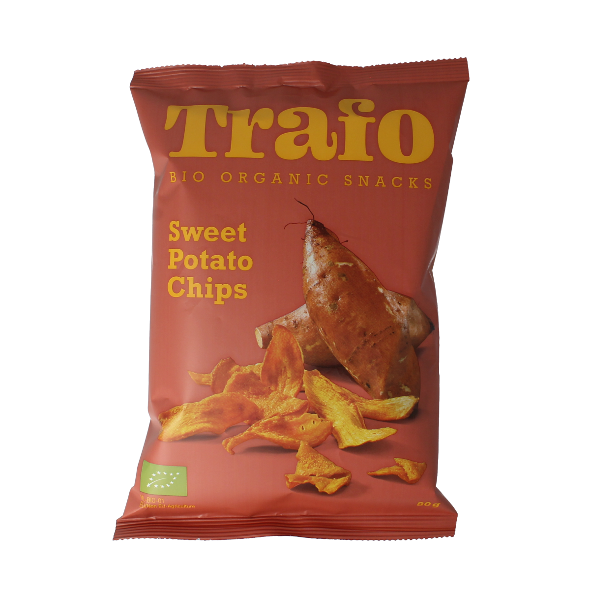 Trafo Chips zoete aardappel bio 80.00 Gram