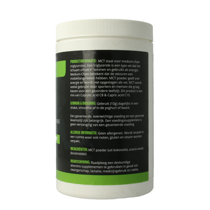 MijnNatuurwinkel MCT poeder vegan 500.00 Gram