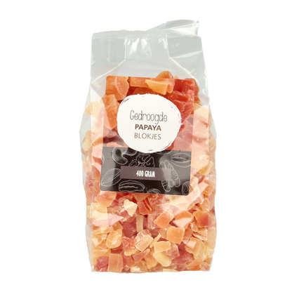 MijnNatuurwinkel Papaya blokjes gedroogd 400 Gram