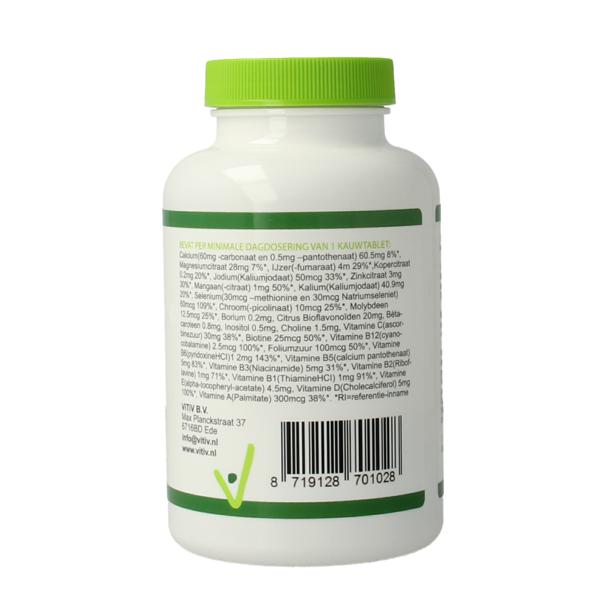 Vitiv Multivitamine voor kinderen 100.00 Kauwtabletten