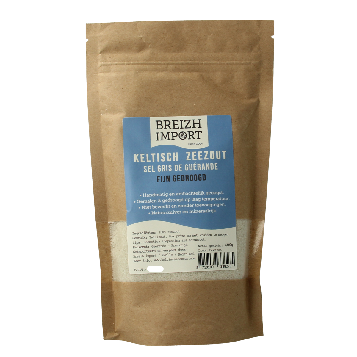 Breizh Import Fijn keltisch zeezout 400.00 Gram