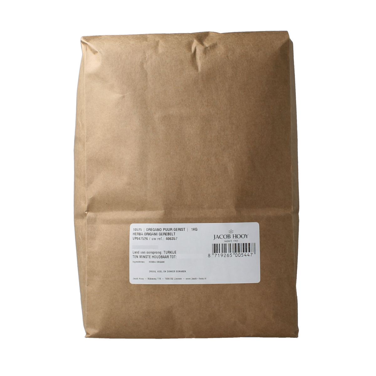 Jacob Hooy Oregano gerist 1.00 Kilogram