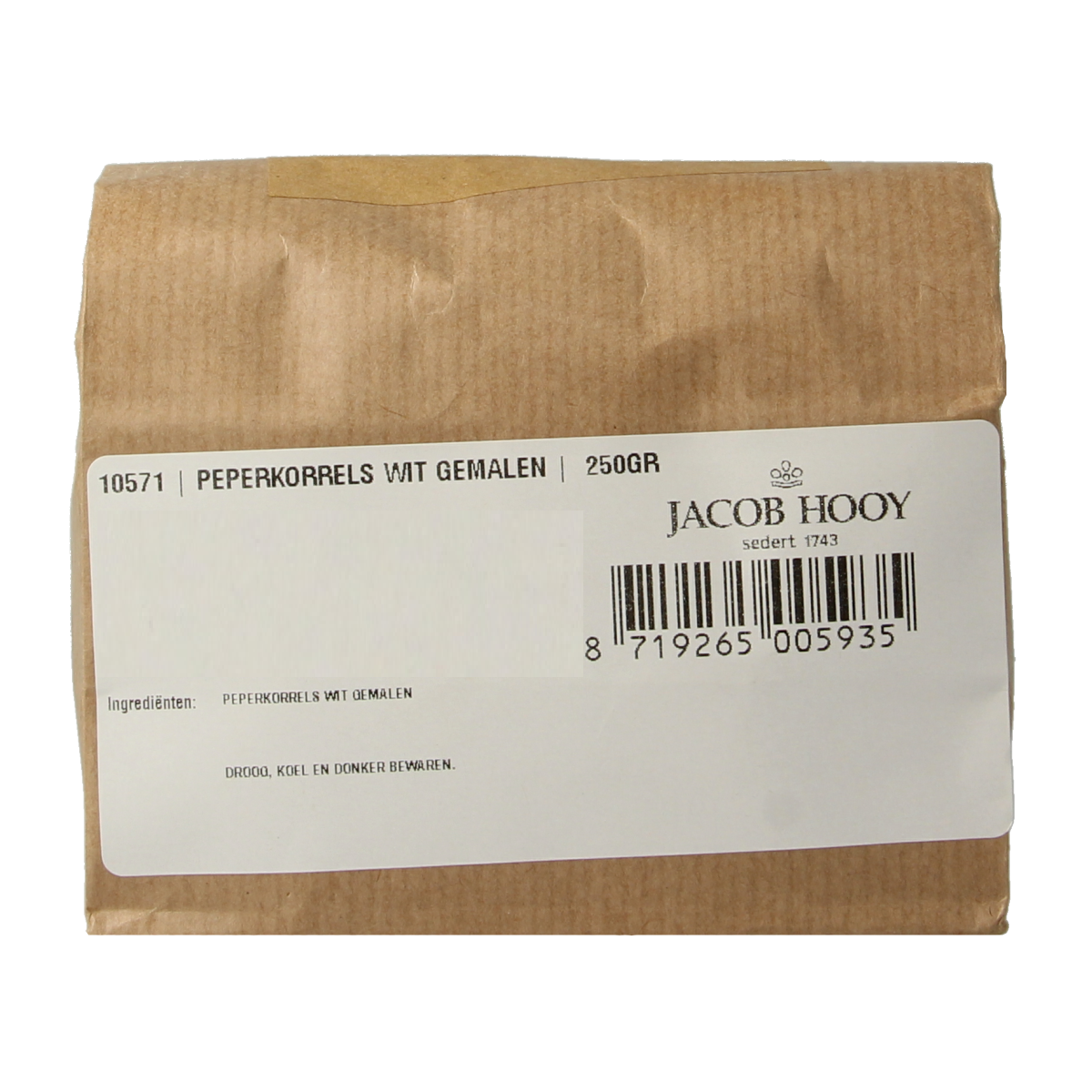 Jacob Hooy Peper wit gemalen 250.00 Gram