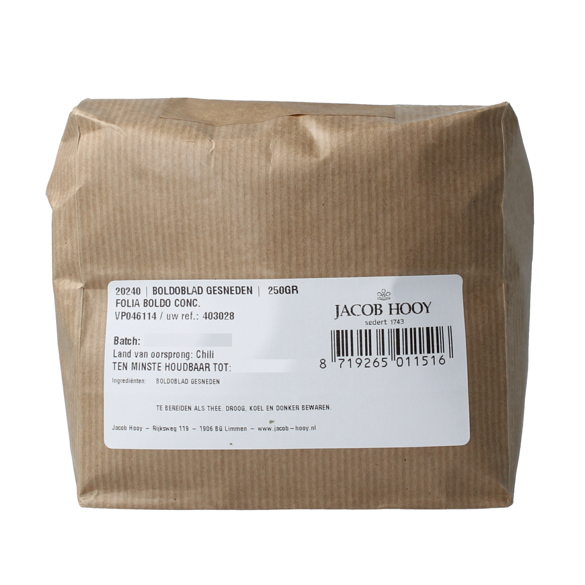 Jacob Hooy Boldoblad 250.00 Gram