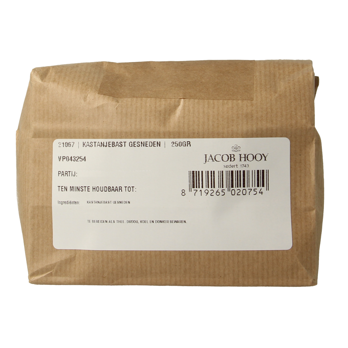 Jacob Hooy Kastanjebast gesneden 250.00 Gram