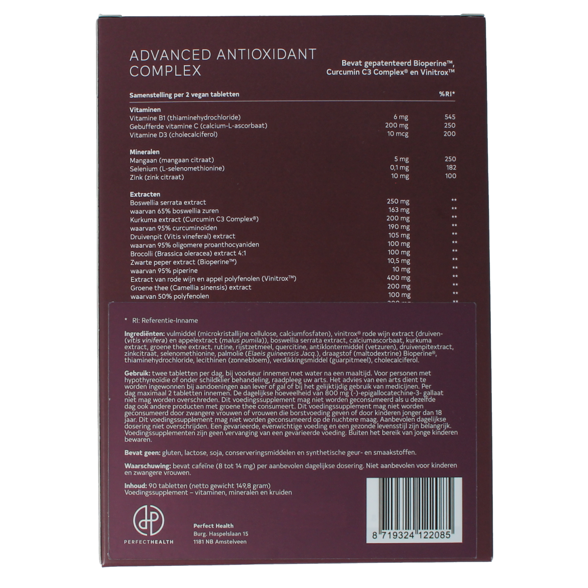 Perfect Health Advanced antioxidant complex 90.00 Tabletten
