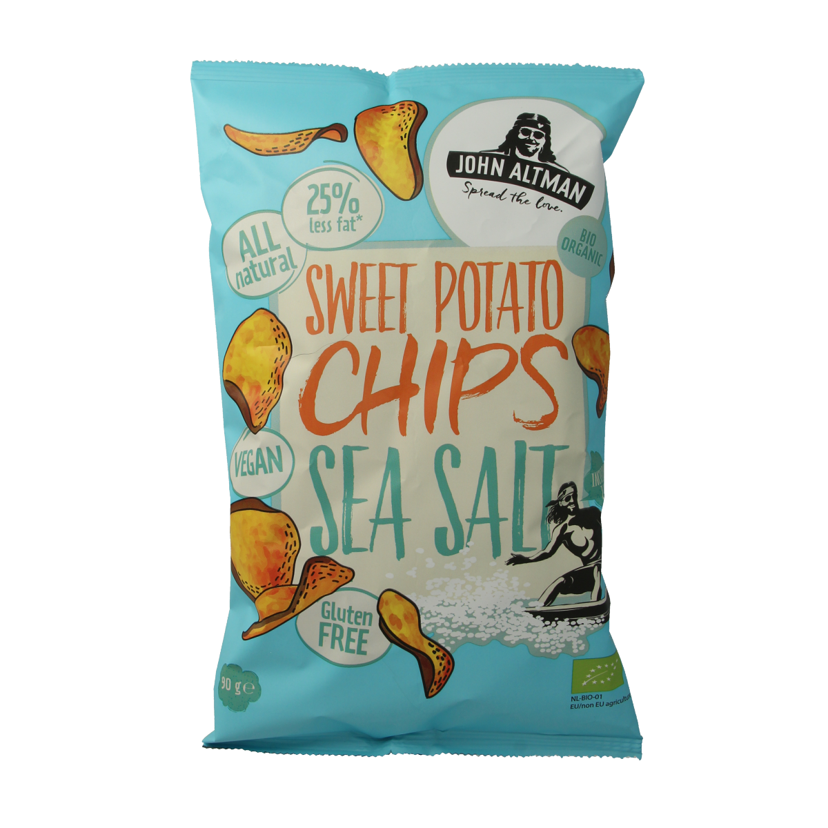 John Altman Zoete aardappel chips sea salt bio 90.00 Gram