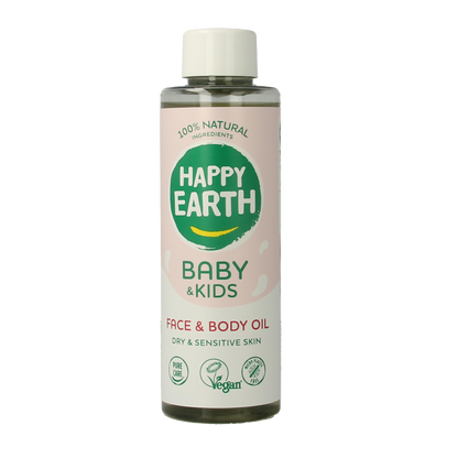 Happy Earth Gezicht & lichaam olie voor baby & kids 150.00 Milliliter