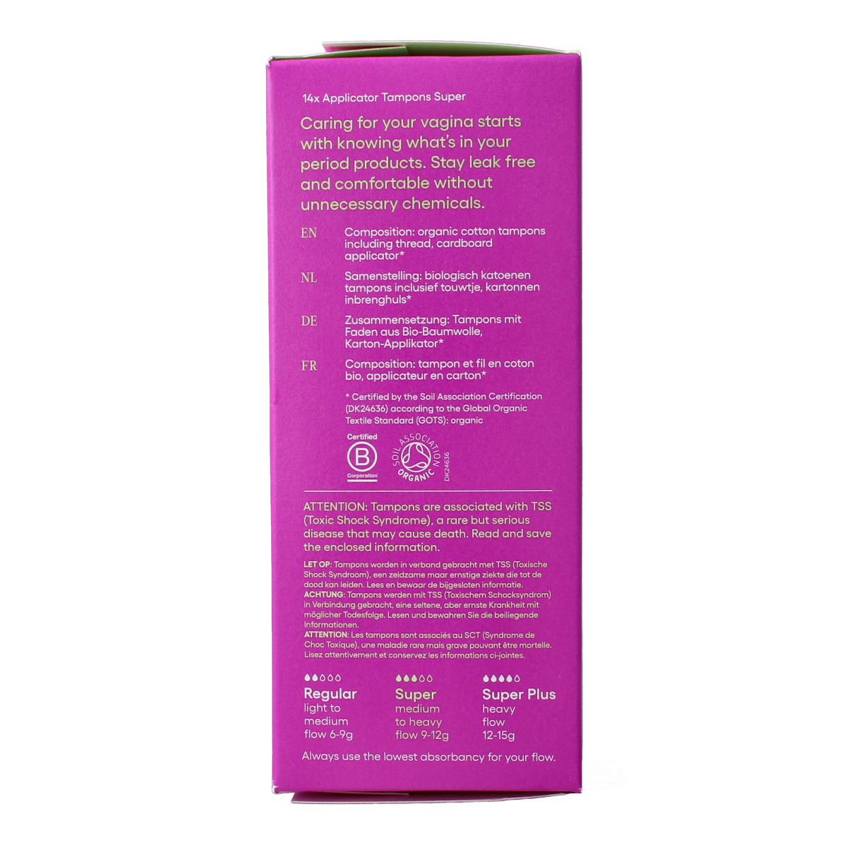 Yoni Tampons super met applicator 14.00 Stuks