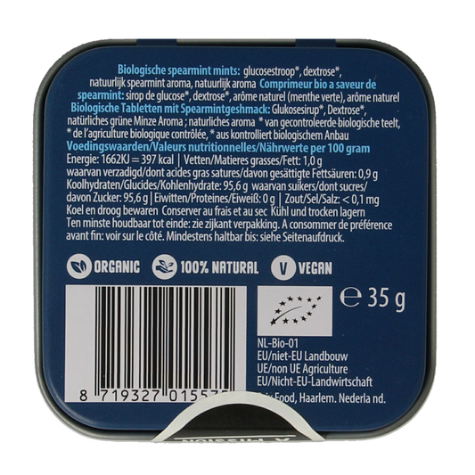 Max mints Spearmint blikje vierkant bio 35.00 Gram