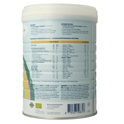 Pure Goat Opvolgmelk 2 bio 800.00 Gram