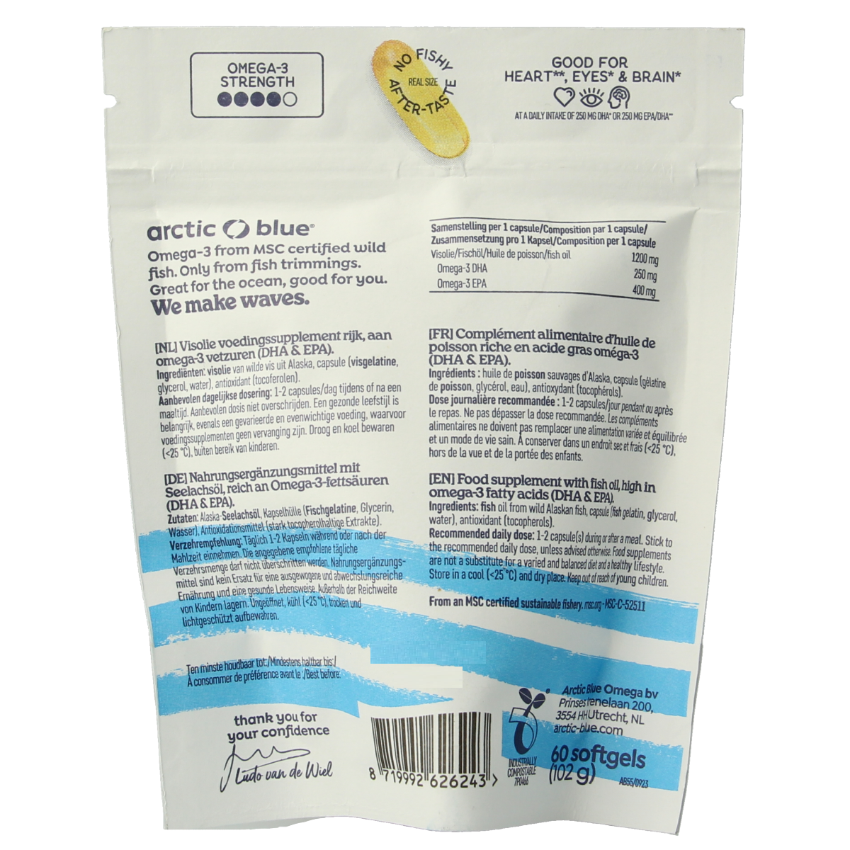 Arctic Blue Pure Alaska MSC visolie 60.00 Softgels