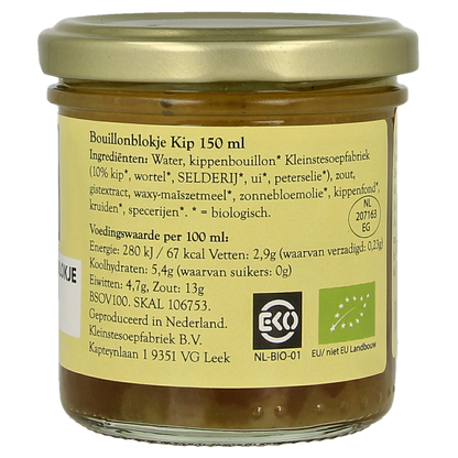 Kleinstesoepfabriek Vloeibare bouillonblokjes kip bio 150.00 Milliliter