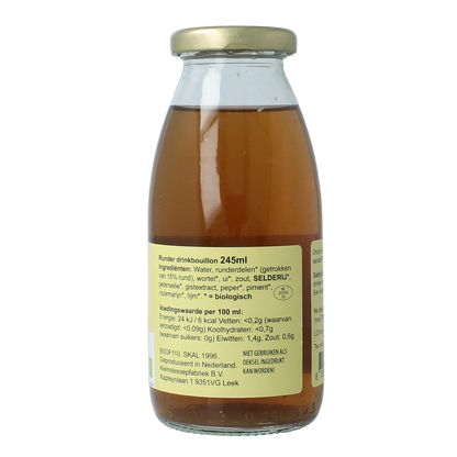 Kleinstesoepfabriek Drinkbouillon rund bio 245.00 Milliliter