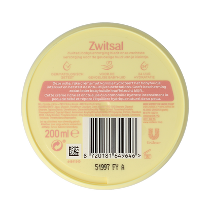 Zwitsal Zachte creme pot 200.00 Milliliter