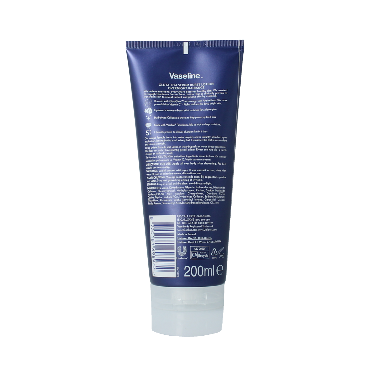 Vaseline Gluta-hya overnight radiance serum lotion 200.00 Milliliter