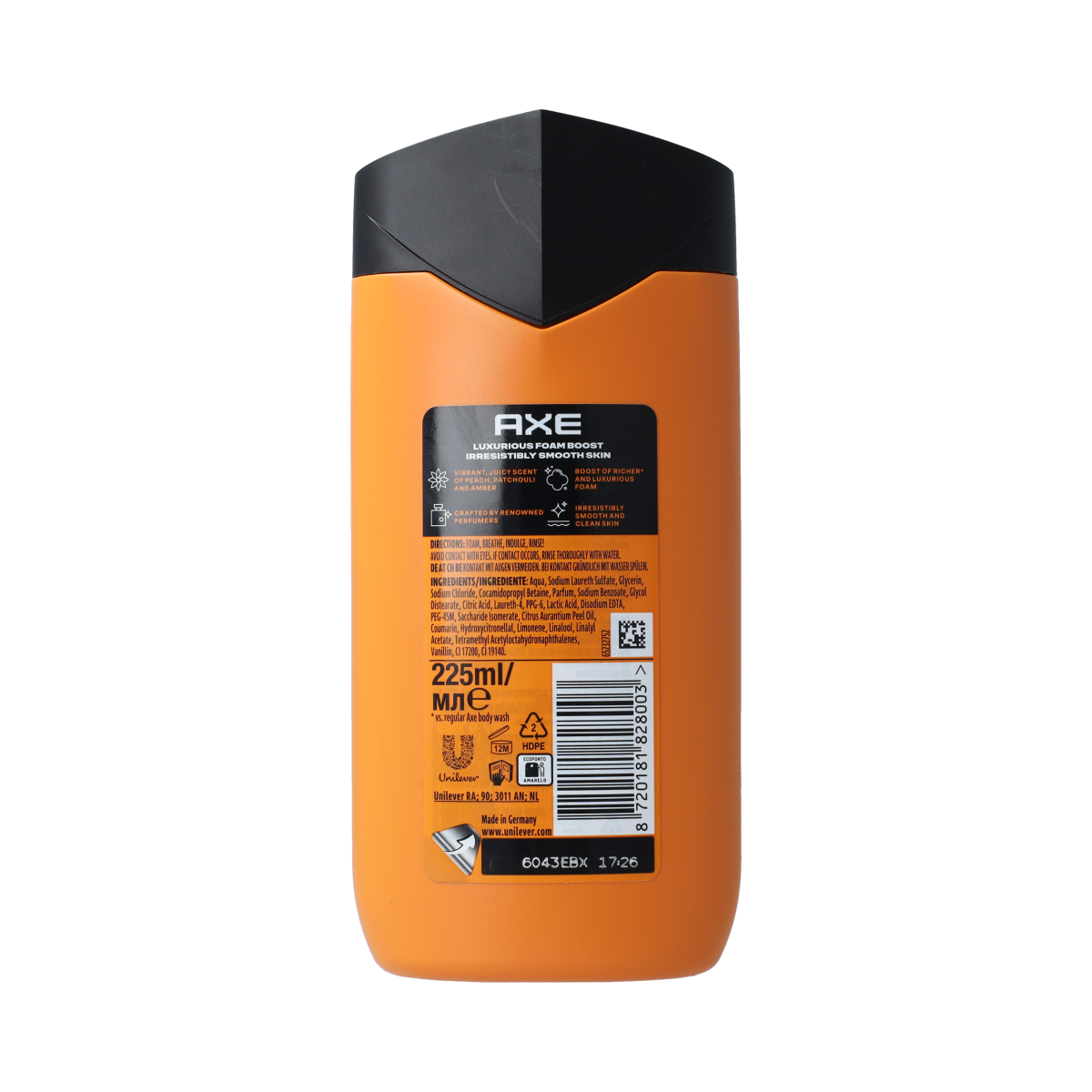 AXE Showergel peach infusion 225.00 Milliliter