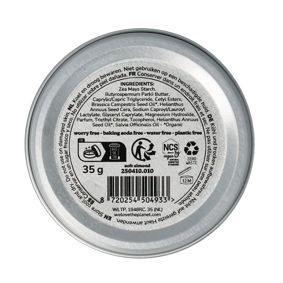 We Love The Planet Deodorant balm soft almond sensitive vegan 35.00 Gram