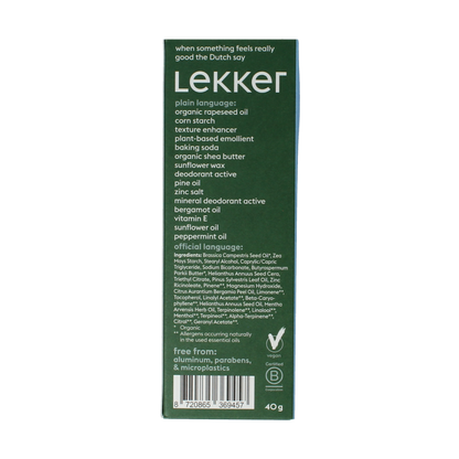 Lekker Company Deodorant refill starter be active 40.00 Gram
