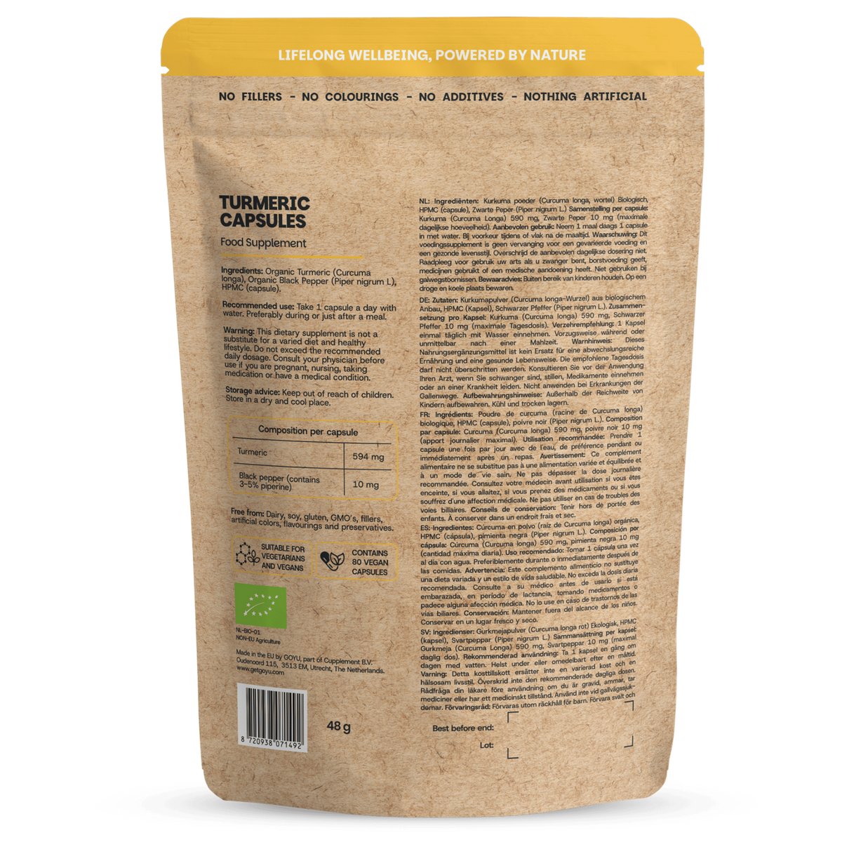 Goyu Kurkuma piperine bio 80.00 Capsules