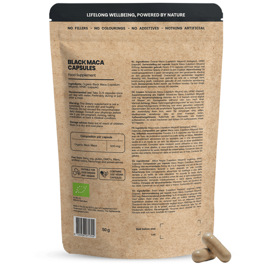 Goyu Zwarte maca 500mg bio 100.00 Capsules