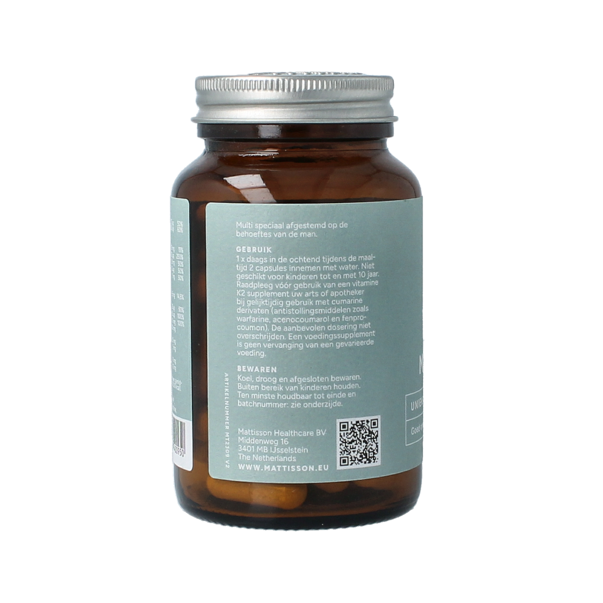 Mattisson Multi man vegan - goed opneembaar 60.00 Vegetarische capsules
