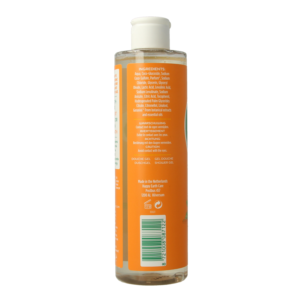 Happy Earth Pure showergel rose petitgrain 300.00 Milliliter