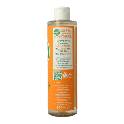 Happy Earth Pure showergel rose petitgrain 300.00 Milliliter