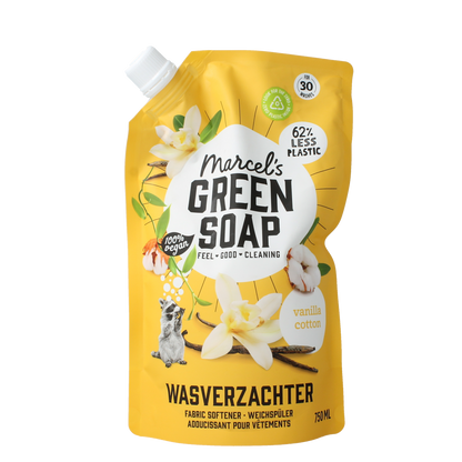 Marcel's Green Soap Wasverzachter vanille & katoen navulling 750.00 Milliliter
