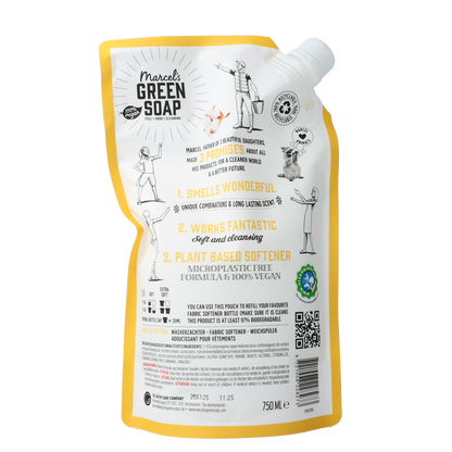 Marcel's Green Soap Wasverzachter vanille & katoen navulling 750.00 Milliliter