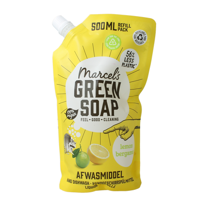 Marcel's Green Soap Afwasmiddel lemon & bergamot navulling 500.00 Milliliter