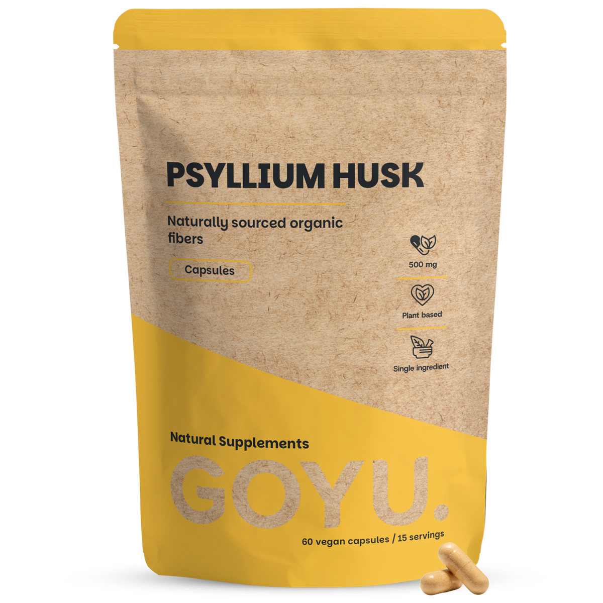 Goyu Psyllium husk vezels bio 60.00 Capsules