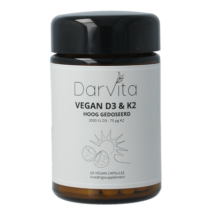 Darvita D3 & K2 3000 IU MCT-poeder (kokos) 60.00 Vegetarische capsules