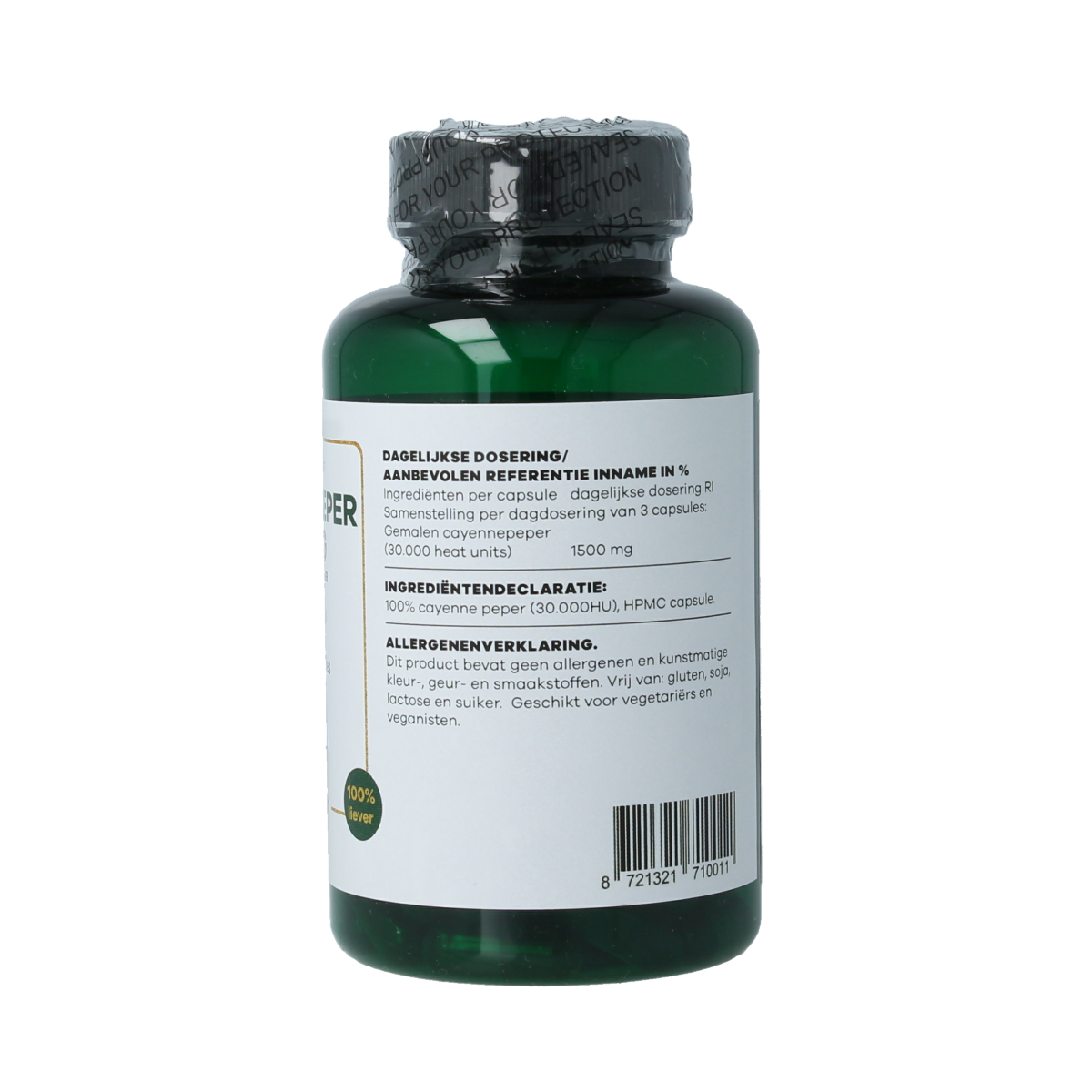 Liever Gezond Cayenne peper strong hartenjager 90.00 Vegetarische capsules