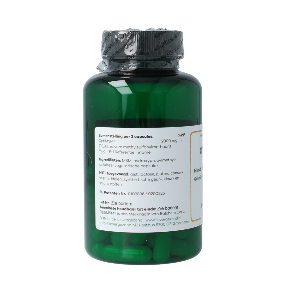 Liever Gezond Opti msm 1000mg 60.00 Vegetarische capsules