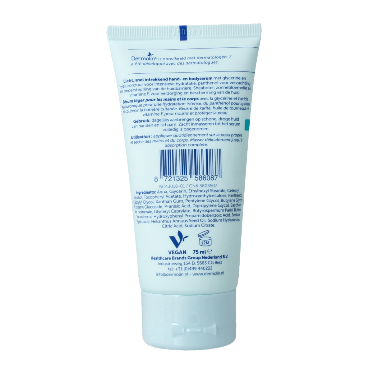 Dermolin Hand & bodyserum 75.00 Milliliter