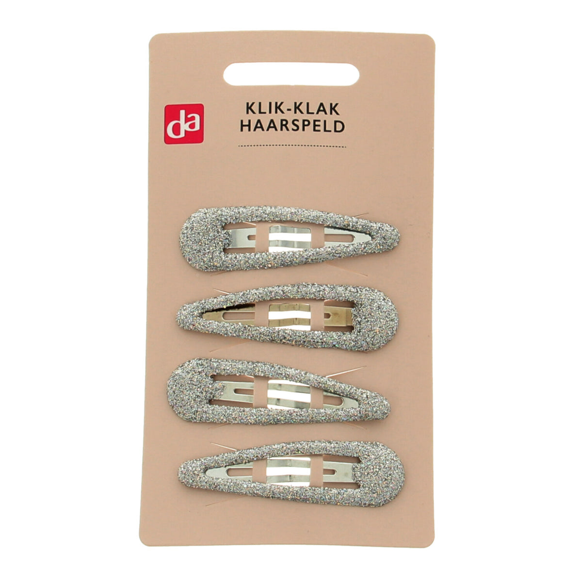 DA Klik-klak haarspeldje glitter 4 Stuks