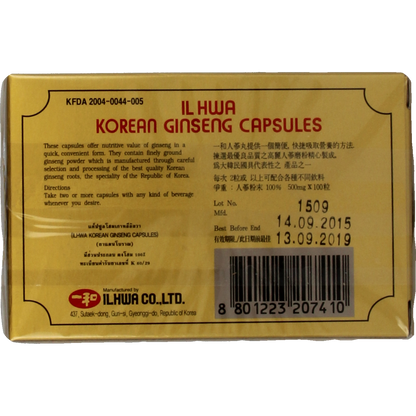 Ilhwa Korean ginseng capsule 100.00 Capsules