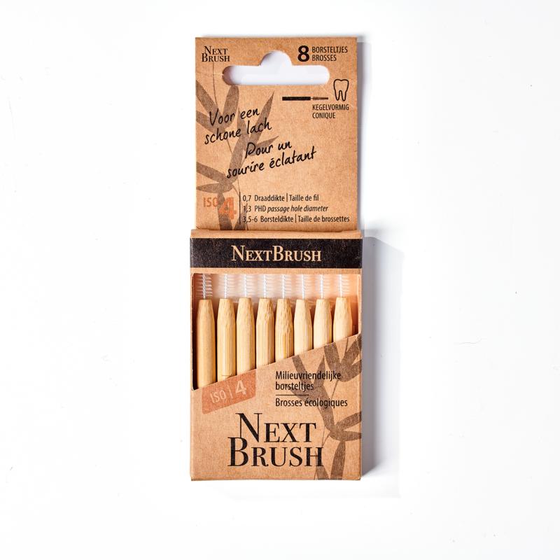 Nextbrush Bamboe interdentale ragers ISO 4 conisch 8.00 Stuks