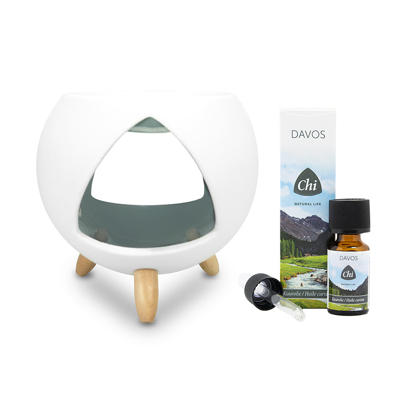 Chi Cozy aromabrander + Davos olie 1.00 Stuks