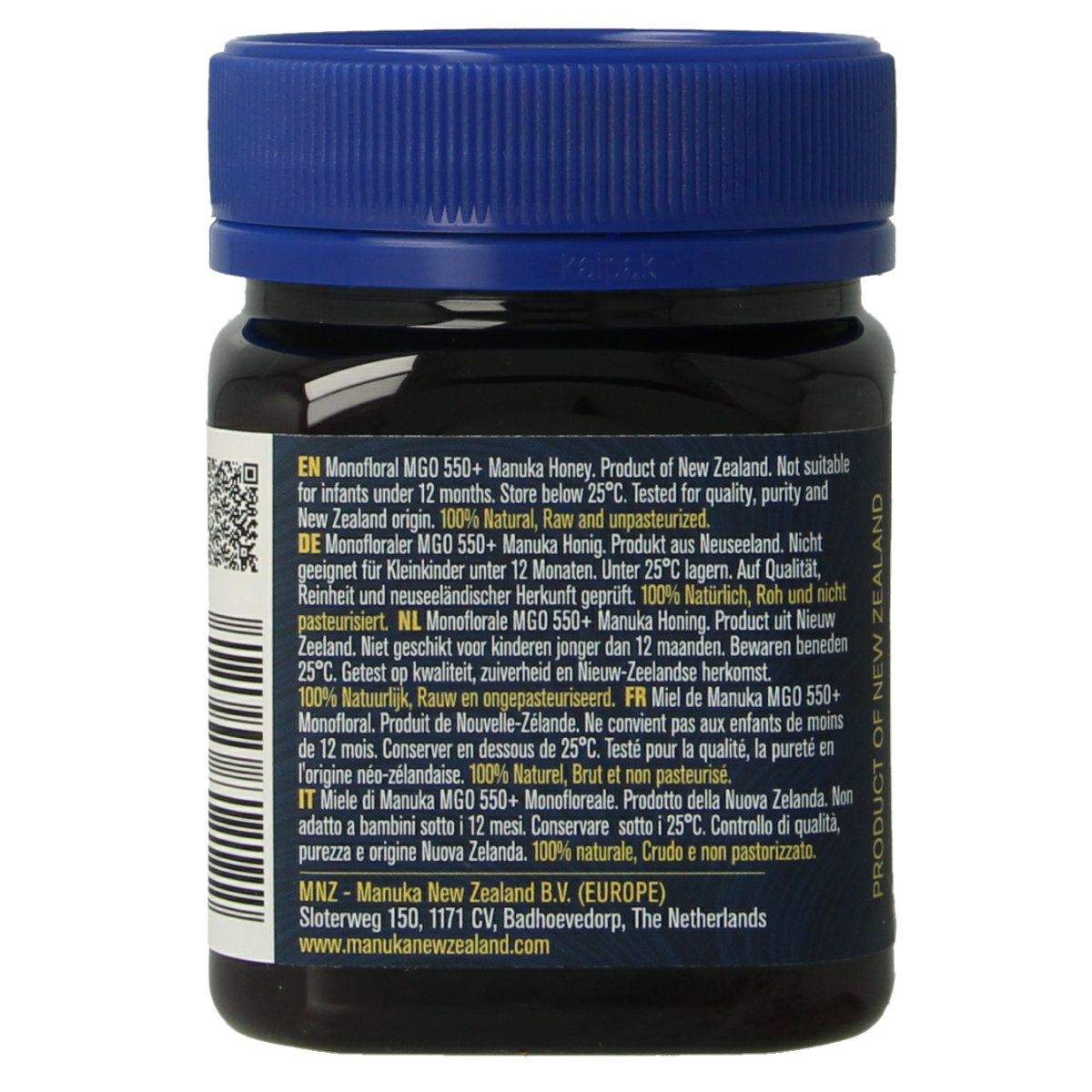 MNZ (Manuka New Zealand) Manuka Honing MGO 550+ 250.00 Gram