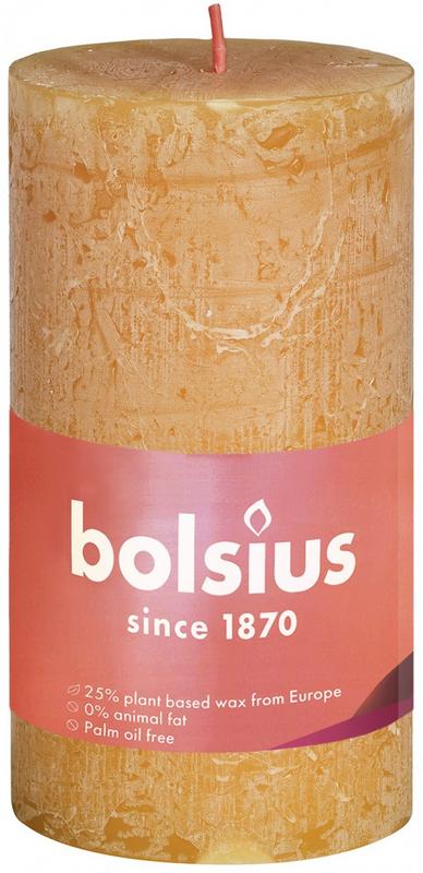Bolsius Rustiekkaars shine 100/50 honeycomb yellow 1.00 Stuks