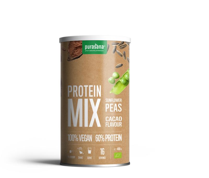 Purasana Protein mix pea sunflower cacao vegan bio 400 Gram