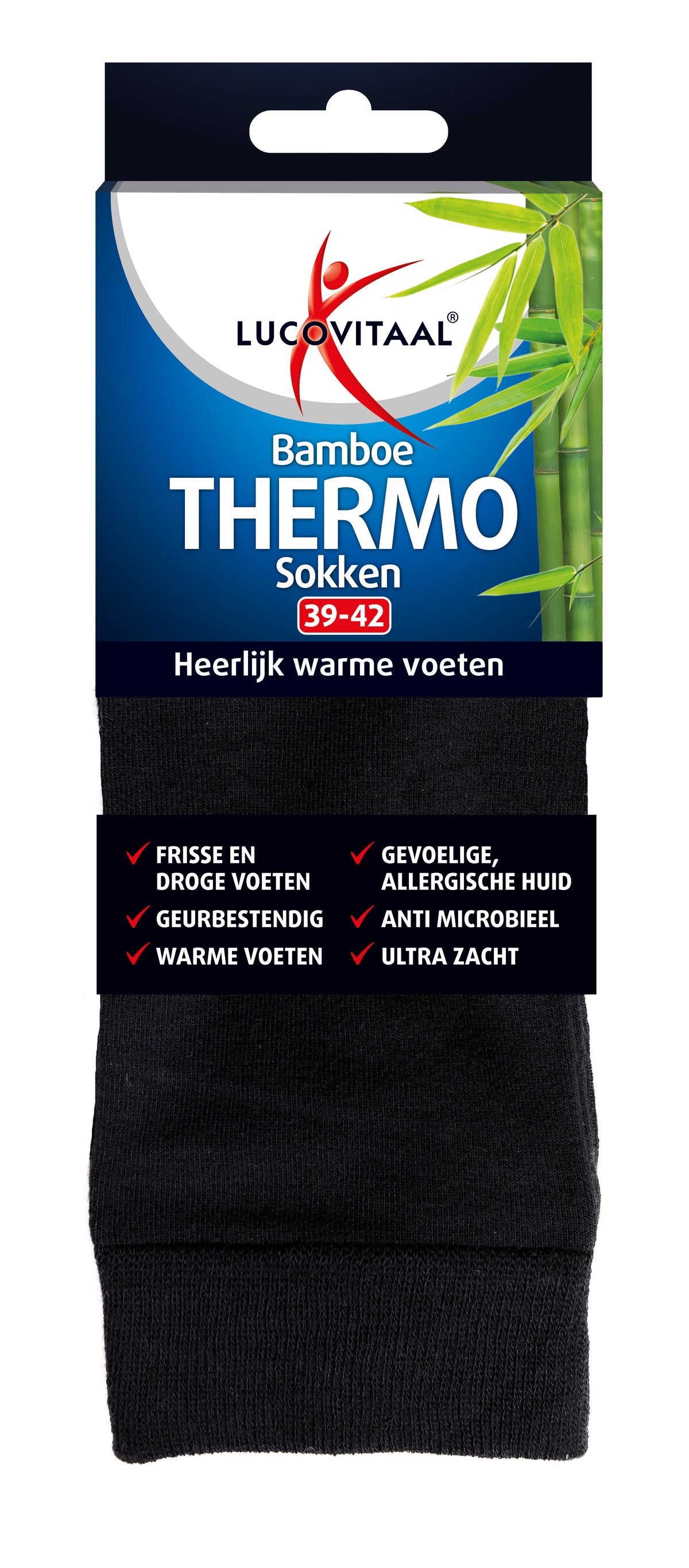 Lucovitaal Bamboe thermosok  maat 39-42 1.00 Paar