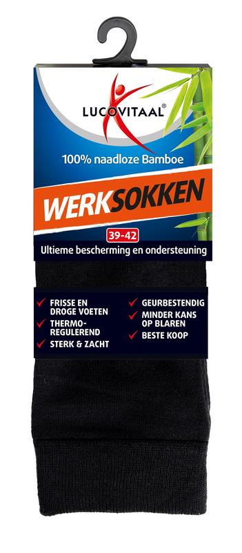 Lucovitaal Bamboe wandel werk sportsokken  maat 39-42 1.00 Paar