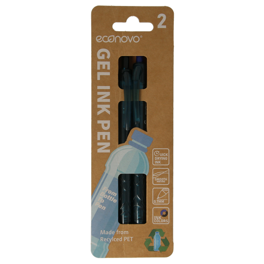 Econovo Gelpennen 0,7mm blauw/zwart 2.00 Stuks