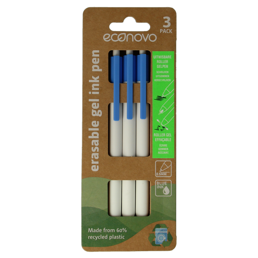 Econovo Gelpennen uitwisbaar blauw 3.00 Stuks
