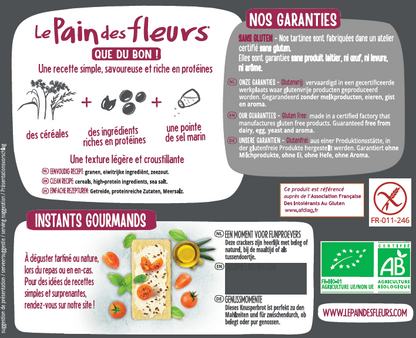 Pain Des Fleurs Krokante crackers proteine glutenvrij bio 150.00 Gram